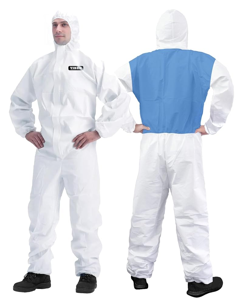 Hazmat suit - Designed with Cool Increased Breathability & Filtration Performance Microporous Splicing on the Back