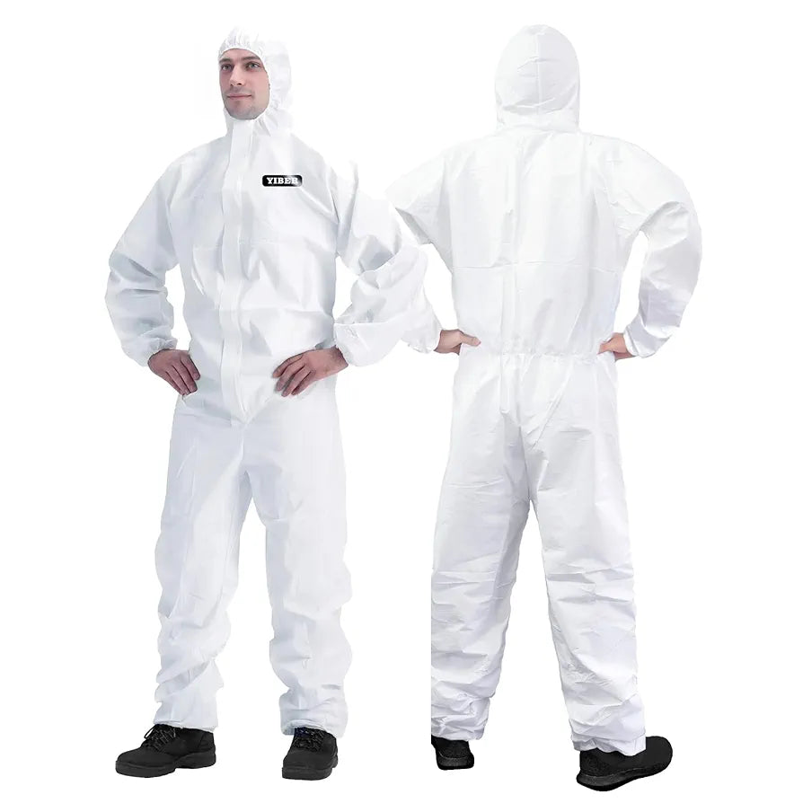 Hazmat Suit Disposable Coverall | Full Body Painters Suit in 7 Sizes with Multiple Specifications for Men & Women - Small, White, 1