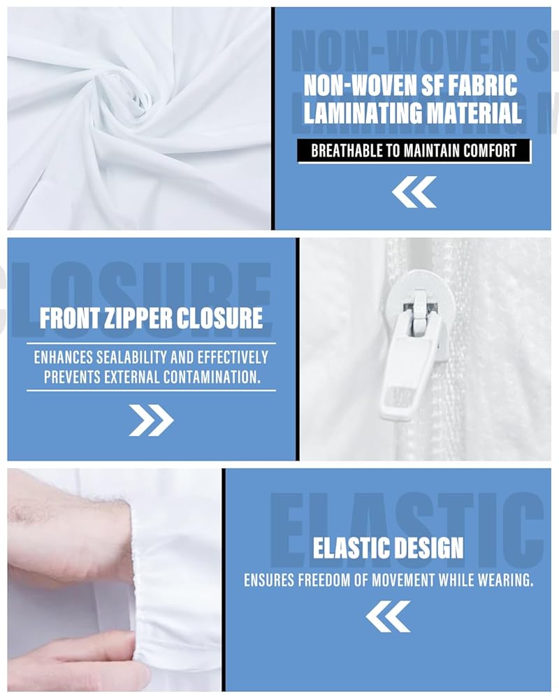 Hazmat suit - Designed with Cool Increased Breathability & Filtration Performance Microporous Splicing on the Back