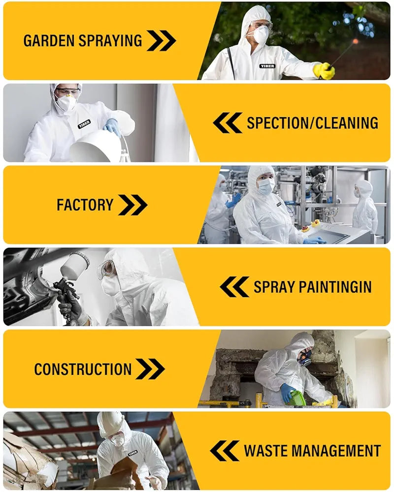 Hazmat Suit Disposable Coverall | Full Body Painters Suit in 7 Sizes with Multiple Specifications for Men & Women - Small, White, 1